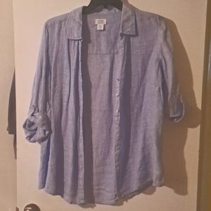 1X Sigrid Olsen Linen Button Up Shirt